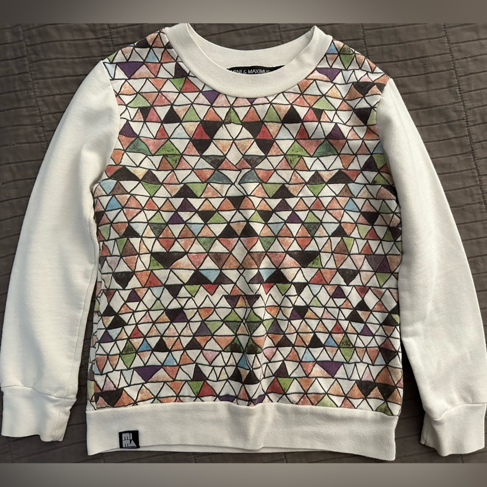 Mini & Maximus Multicolor Geometric Kids Sweatshirt 4